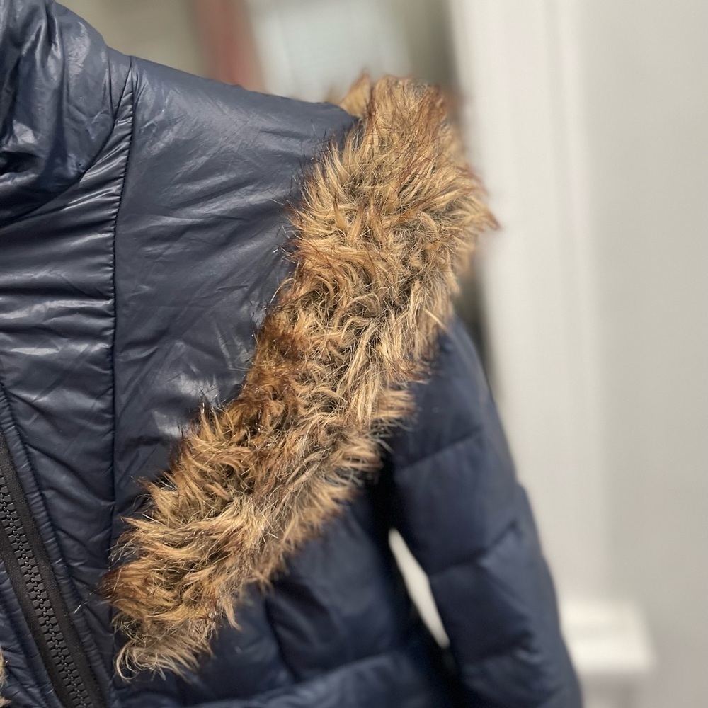 Kensie, Women’s Black Puffer Quilted Coat, Faux Fur Trim Hood M - Picture 12 of 13
